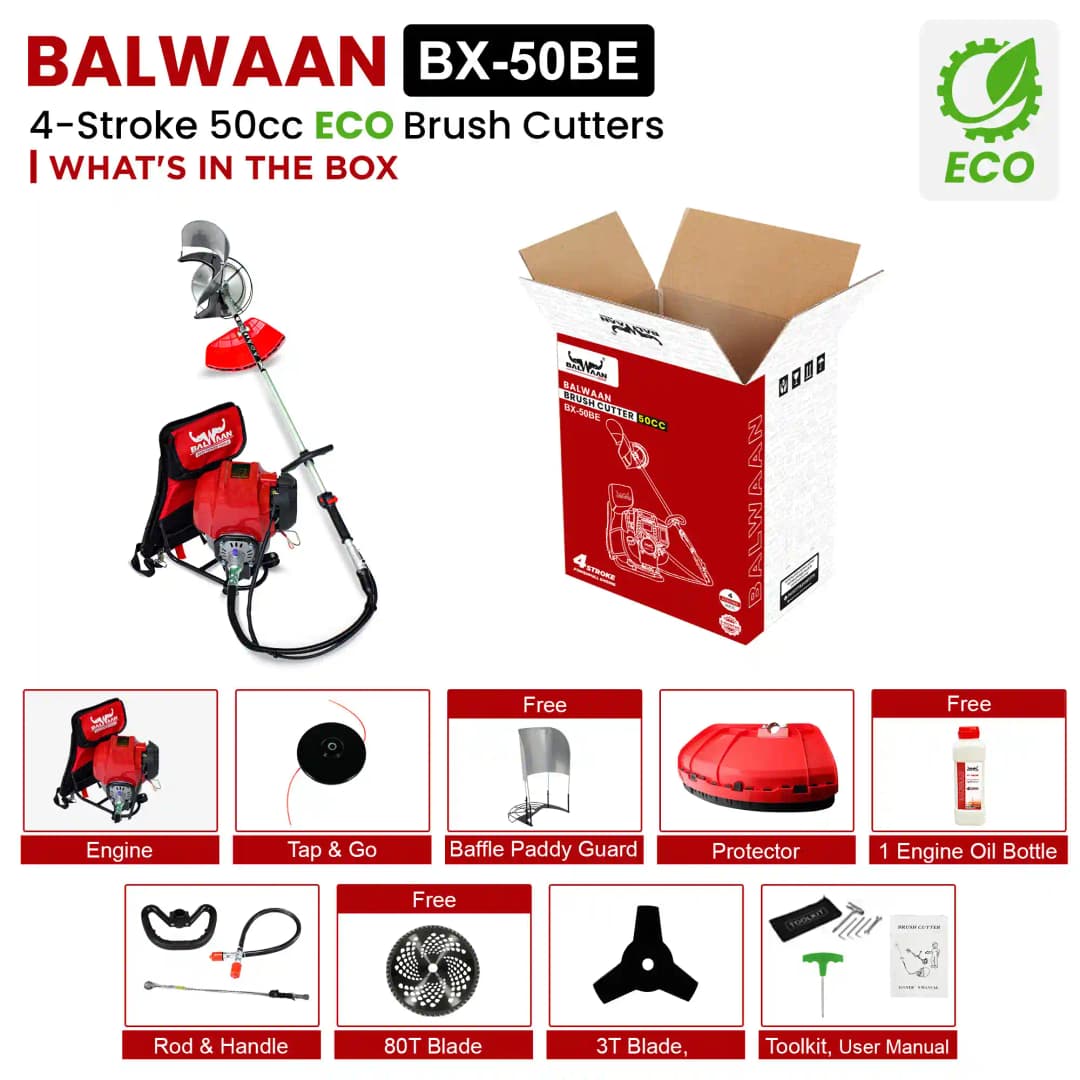 Balwaan BX 50BE Eco Back Pack Brush Cutter, 4 Stroke 50CC, Use For Crop Cutting Cum Grass Cutting - Image 5