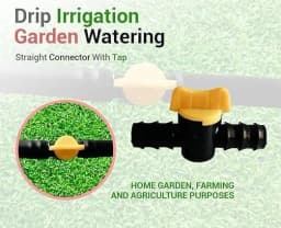 Radhe Straight Connector With Tap Joiner, Garden Drip Irrigation Accessories, Regulates Flow For 16mm Pipe 4