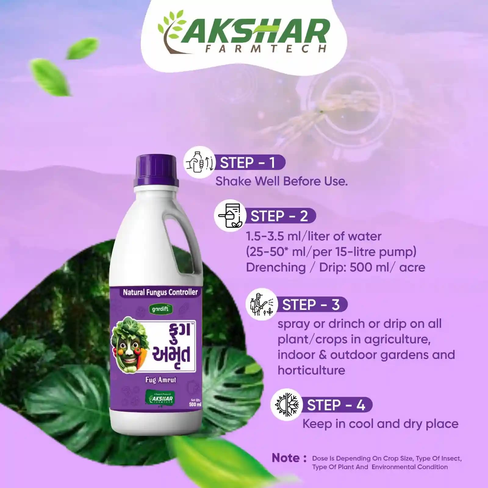 Fug Amrut Organic Fungicide, 100% Natural & Residue-Free, Suitable For All Crops & Farming Methods - Image 2