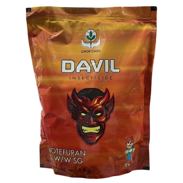 Crop Care DAVIL Dinotefuran 20% SG Insecticide, Effective For Brown Plant Hopper, Aphids, Jassids, Thrips, White fly etc