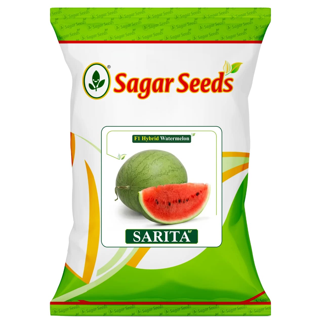 Sagar Sarita F1 Hybrid Watermelon Seeds, Green Striped, Sweet, Juicy, Short Oblong Variety - Image 1