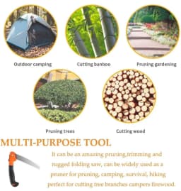 CropKraft Foldable Pruning Saw Single Hand, Perfect For Cutting Bamboo, Wood, And General Gardening. 7