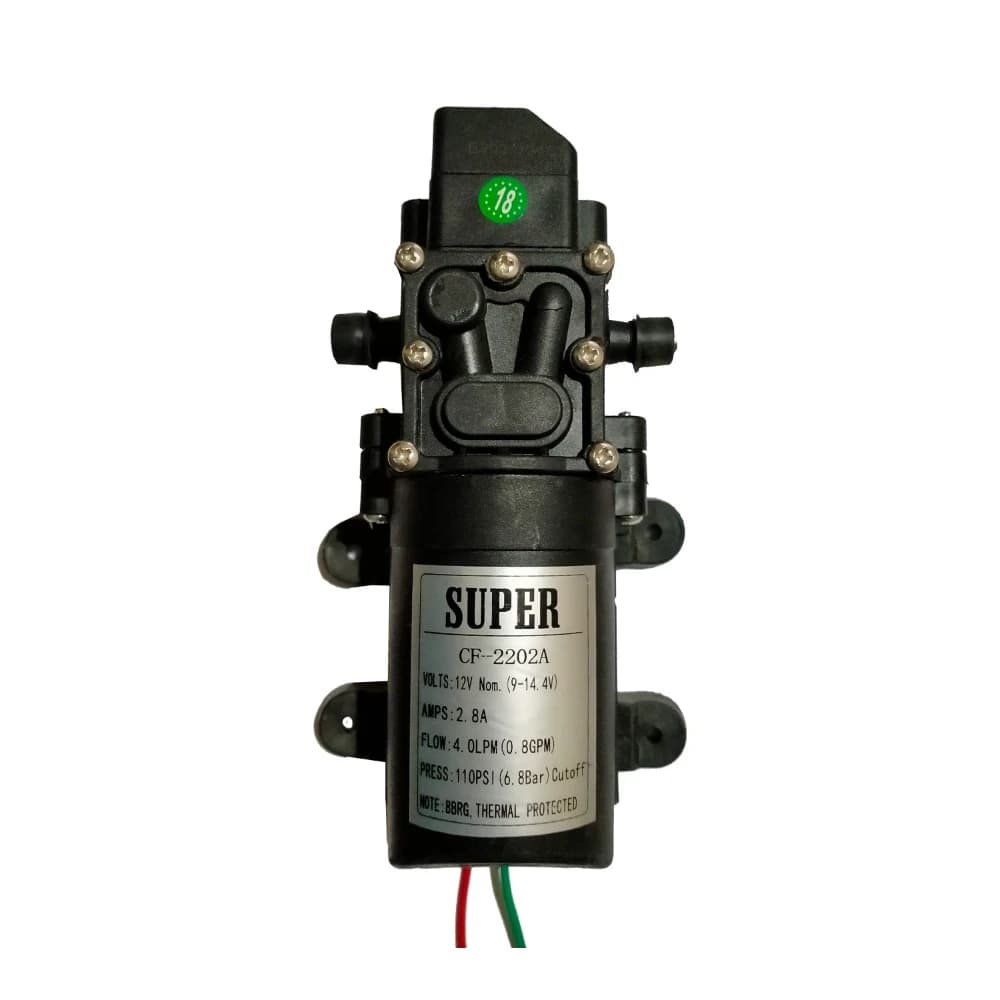 FarmEarth Crown Super CF-2202A Sprayer Pump Motor, 12V DC Electric Battery Operated, High Pressure For Farming And Cleaning
