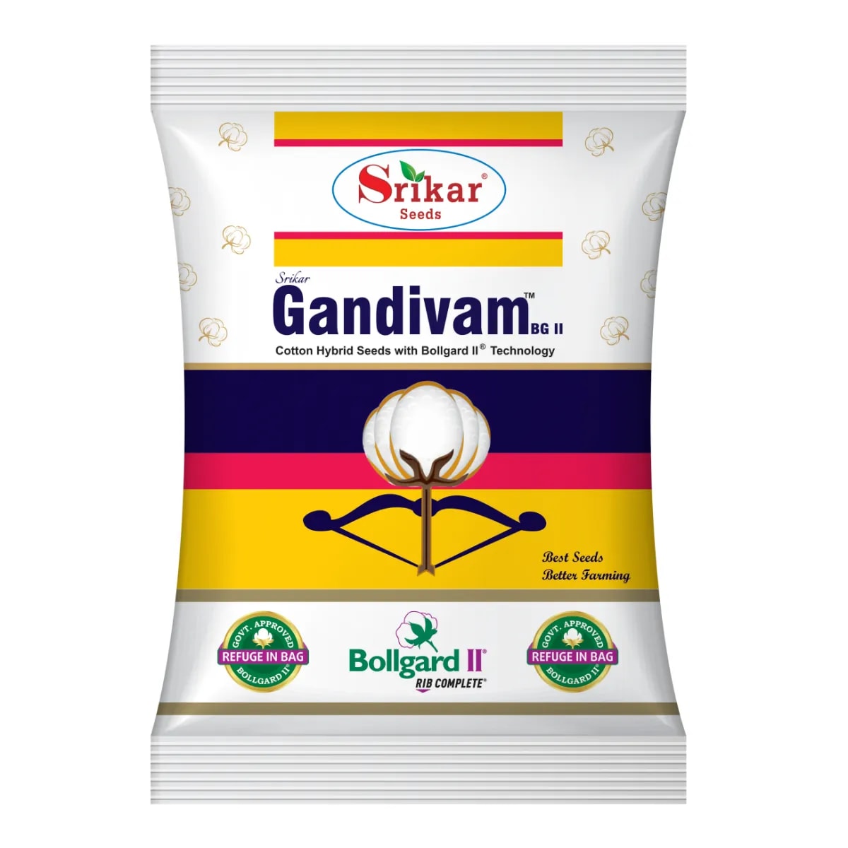 Srikar Gandivam 69SS66 BG II Hybrid Cotton Seeds, High Yielding Hybrid Variety Suitable For Rainfed As Well As Irrigated Cultivations (475 Gram)
