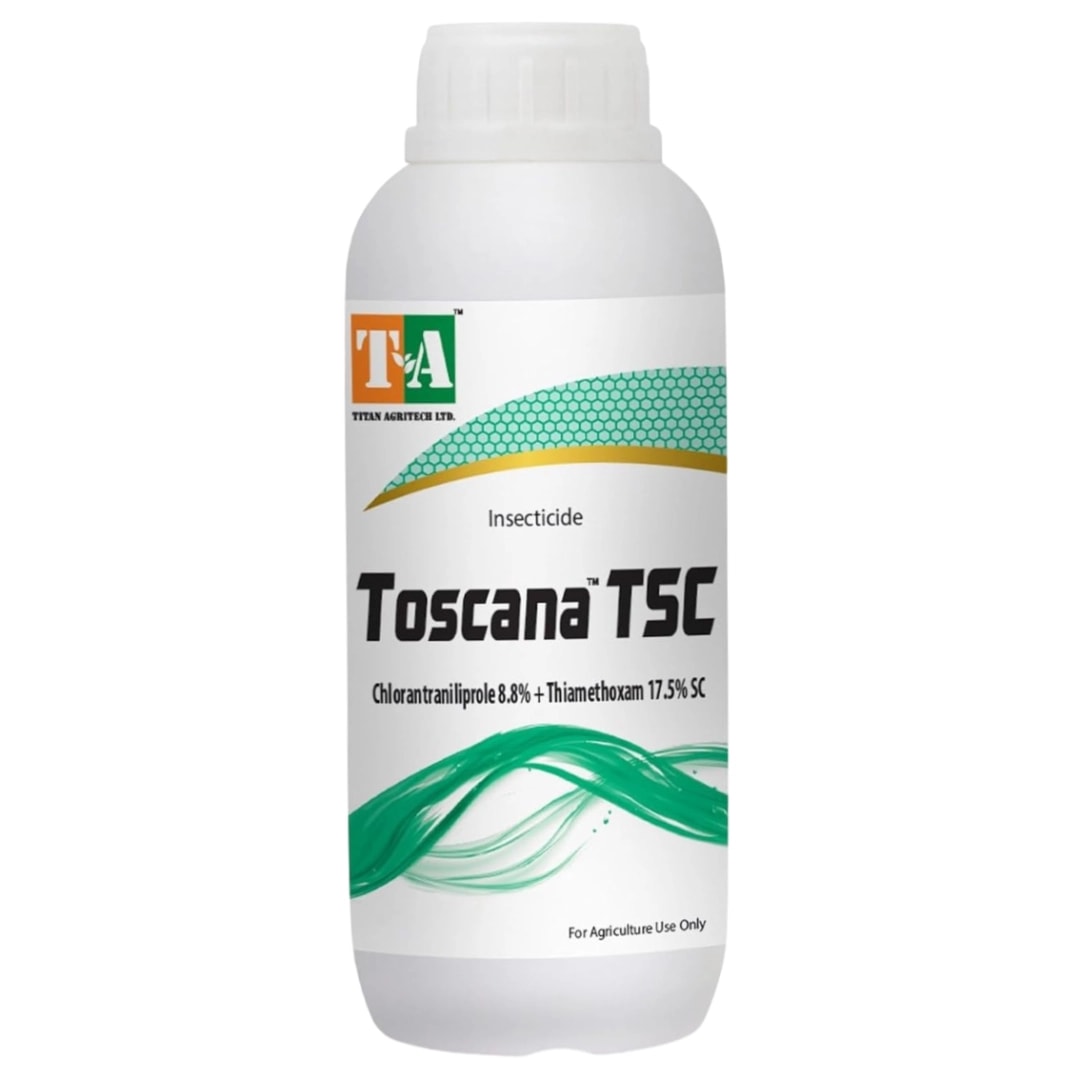 Titan Agritech Toscana TSC Chlorantraniliprole 8.8% + Thiamethoxam 17.5% SC Insecticide, Dual-Action For Pest Control