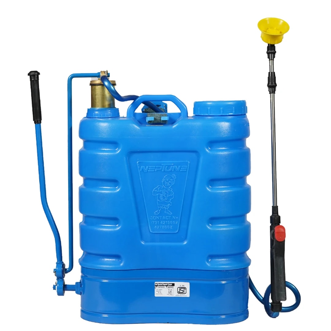 Neptune Hariyali-12 Knapsack Hand Sprayer, 16L HDPE Tank, Brass Chamber, Telescopic Lance with 3 Nozzles Dual Ball Bearing Ideal for Farming, Garden