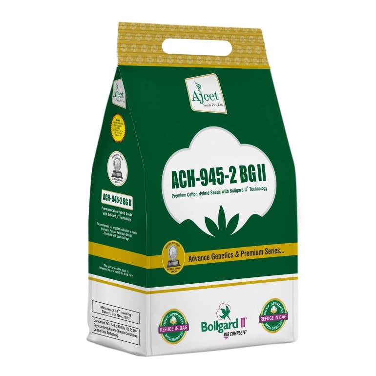 Ajeet ACH-945-2 BG-II Hybrid Cotton Seeds, Kapas Ke Beej, High Yield And Big Boll Size (475 Gm)