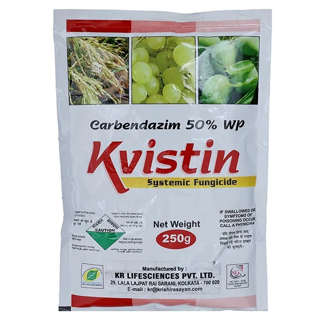 Krishi Rasayan Kvistin Carbendazim 50% WP Fungicide, Systemic, Broad Spectrum For All Crops