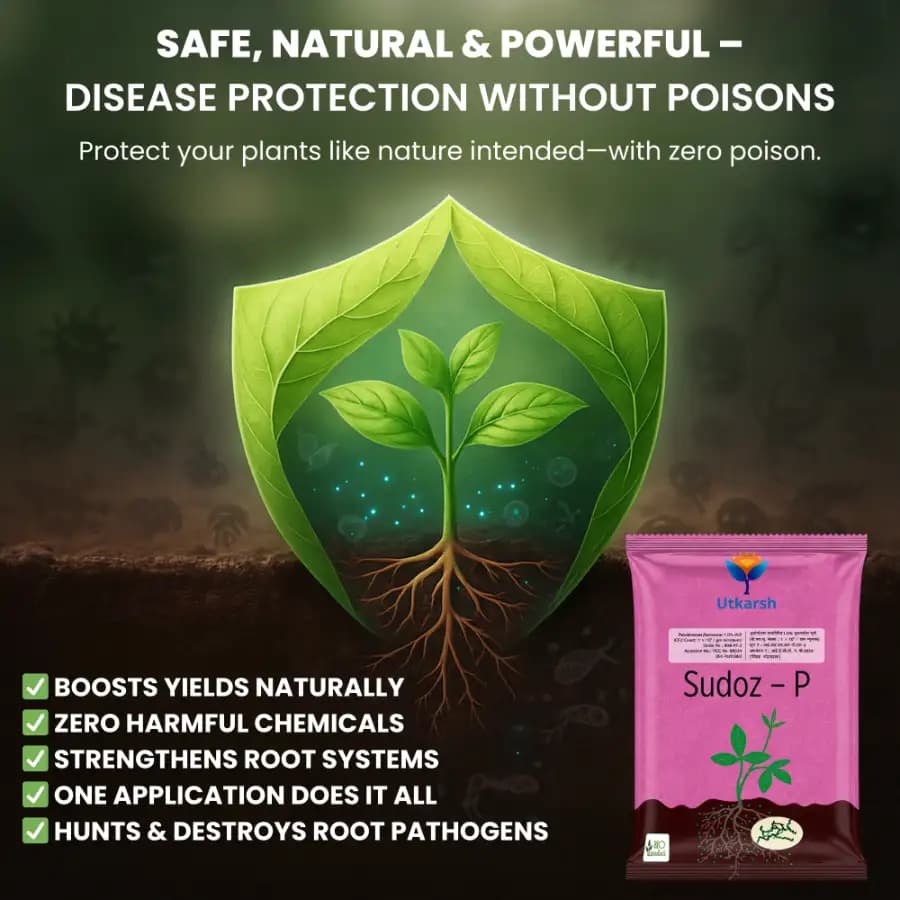 Utkarsh Sudoz-P (Pseudomonas Fluorescens 1.0% W.P.) Bio Pesticide, Control Soil-Borne Fungal Diseases & Nematodes - Image 4