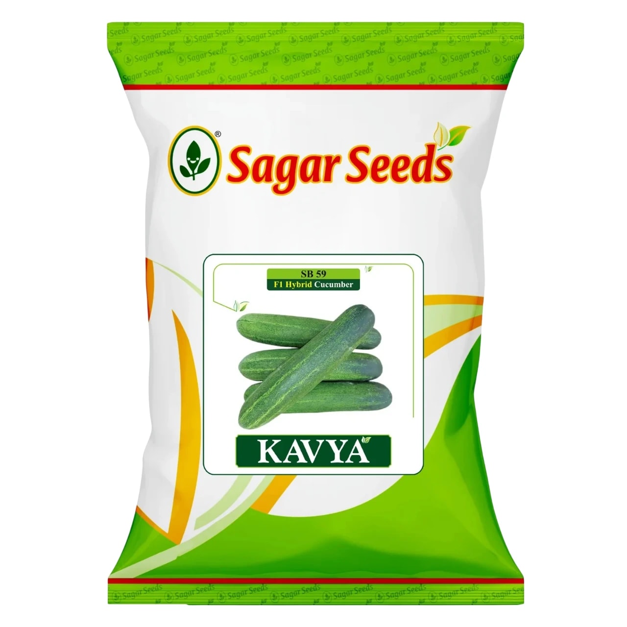 Sagar Kavya F1 Hybrid Cucumber Seeds, High Yield Potential, Cylindrical Shape, Light Green Color