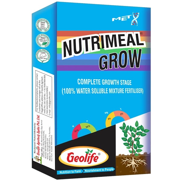 NutriMeal Grow For Complete Growth Stage 10-50-00 + TE Nano Technology WSF + TE, Act As a Structural Component Of Cell Walls And Improves Root Hairs
