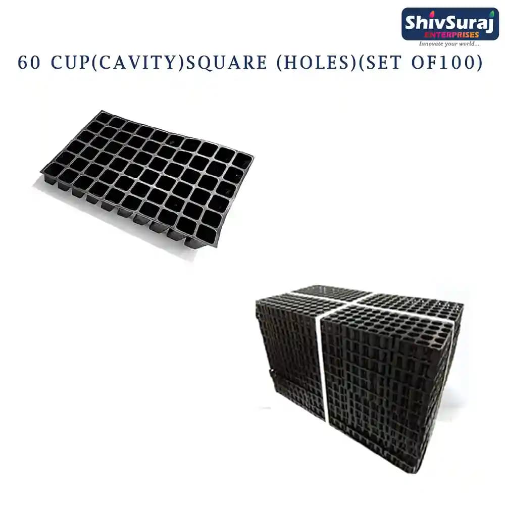 Shivsuraj 60 Cavity Seedling Tray Square Shape Hole Germination Tray, Nursery Tray For Sowing Seeds - Image 4