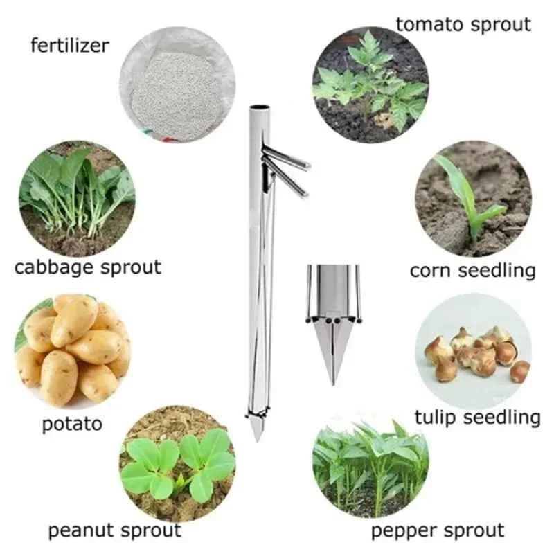 Vinspire Heavy Duty Manual Vegetable Transplanter, Stainless Steel Material, Round Shape - Image 3
