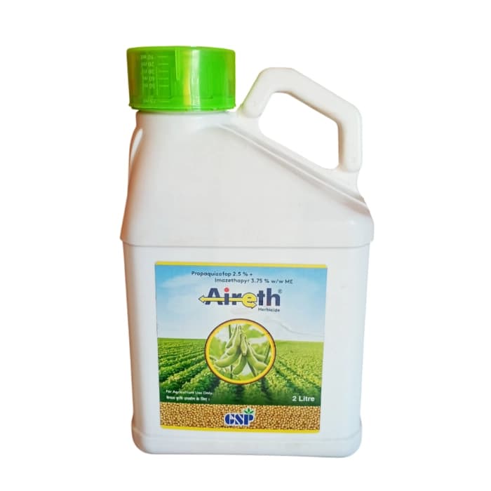 GSP Aireth Propaquizafop 2.5% + Imazethapyr 3.75% ME Herbicide, Post-Emergent, Effective Control Weed In Pulses (Aireth 2 Ltr + Menuboost 1kg) - Image 1