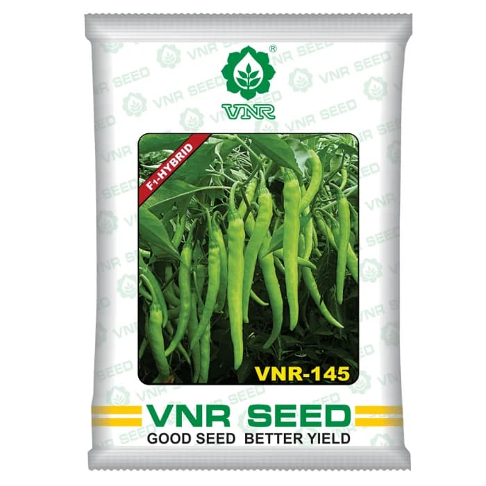 VNR-145 F1 Hybrid Chilli Seeds, Parrot Green, High Pungent Variety - Image 1
