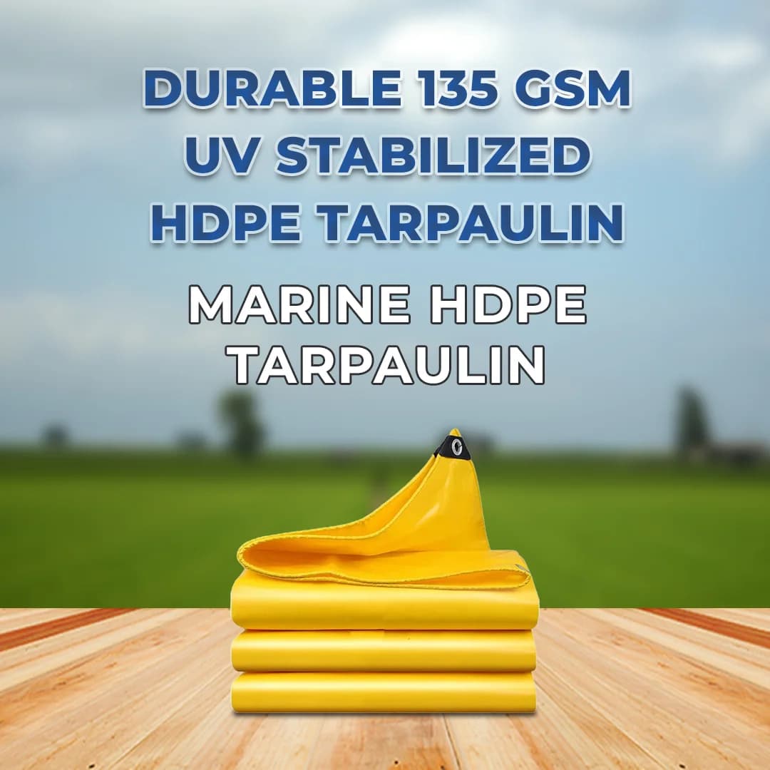 Marine - HDPE Tarpaulin 135 GSM UV Stabilized Material, Waterproof, Heavy Duty Material, (Color-Yellow) - Image 2