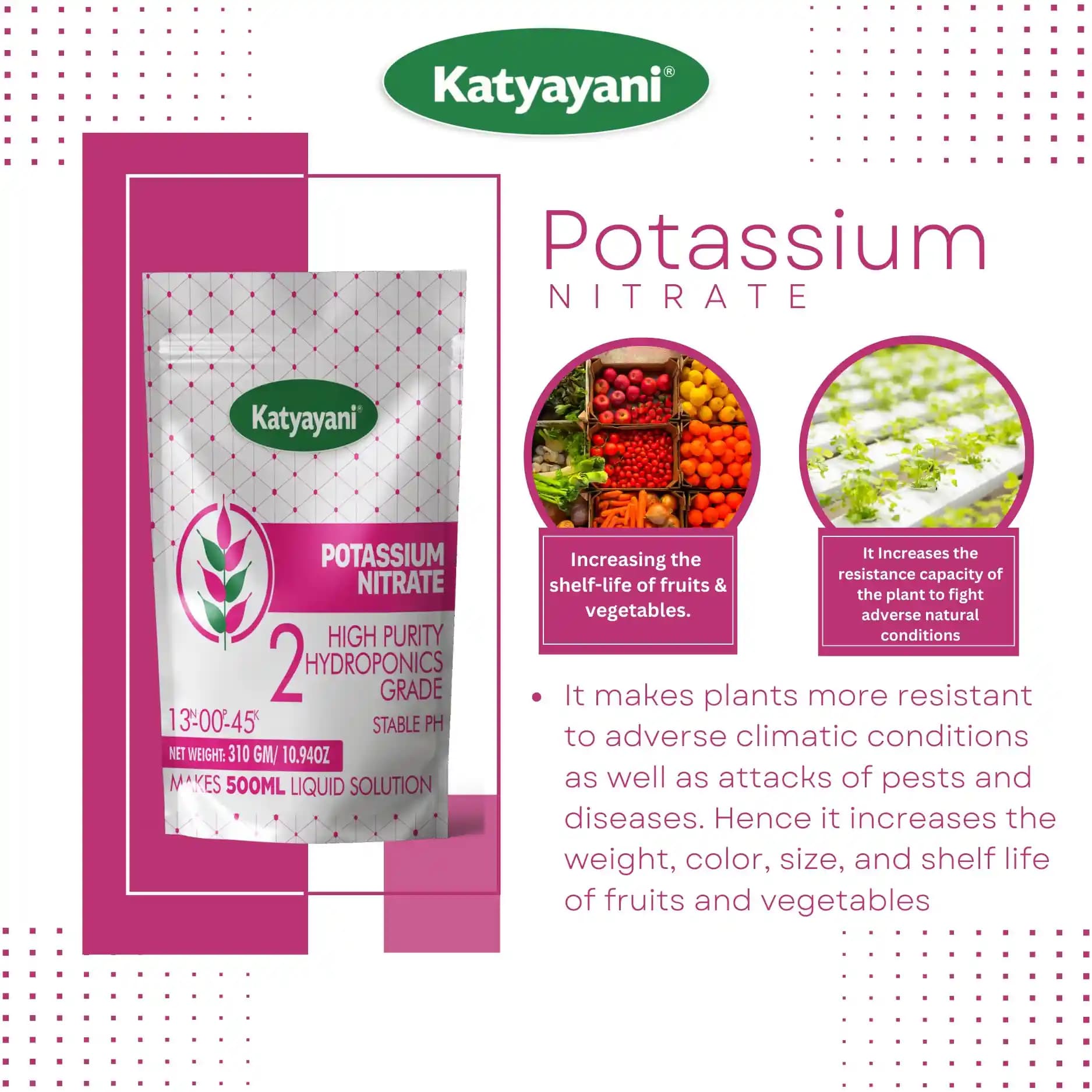 Katyayani Potassium Nitrate, 100% Water Soluble Fertilizer, Hydroponics Fertilizer, Suitable For All Crops. - Image 5