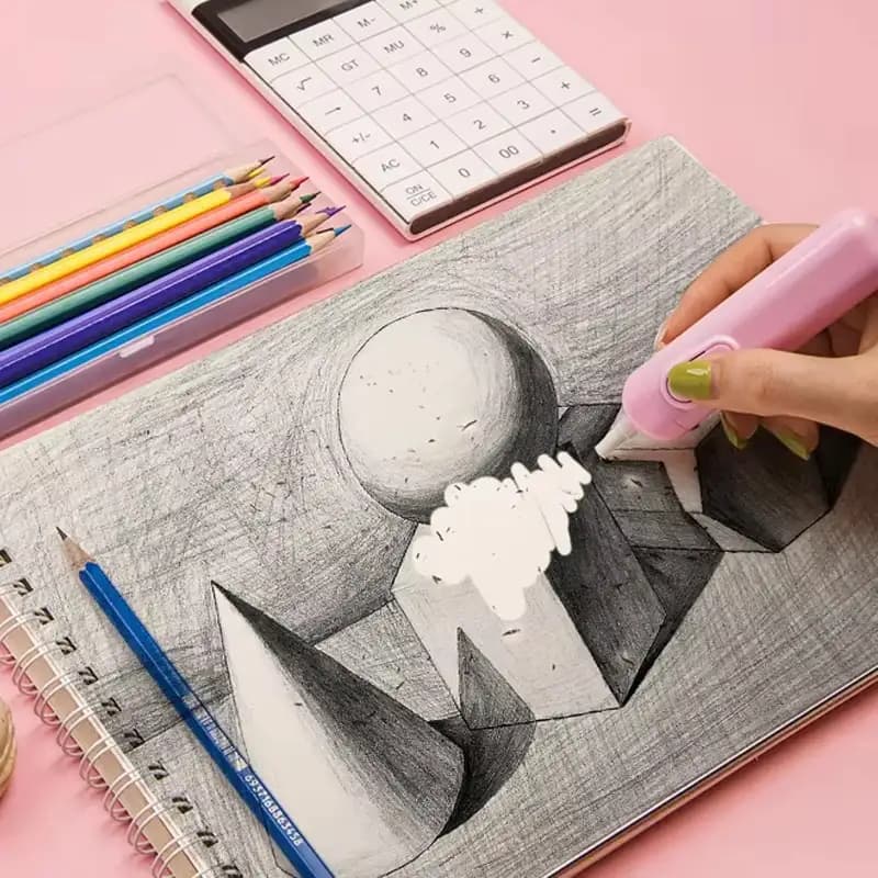 Electric Eraser Kit, Automatic Battery Operated Pencil Eraser - 10 Refills (Battery Not Included) - Image 7