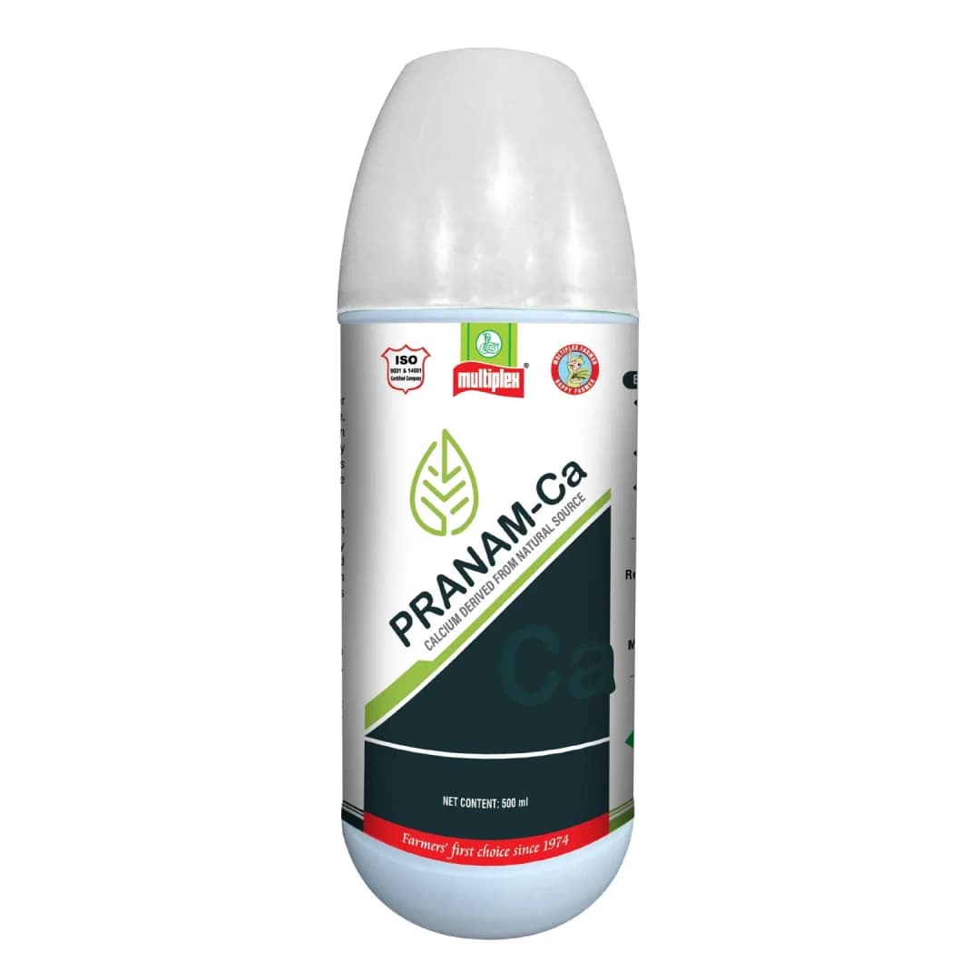 Multiplex Pranam-Ca Calcium 15% Liquid, Plant Nutrition, Soil Health, Stronger Plants And Higher Yield