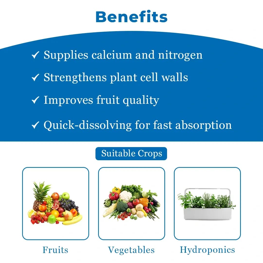 Gacil Calcium Nitrate for Fruit and Vegetable Plant Growth, Boosts Flowering and Fruit Holding Capacity - Image 4