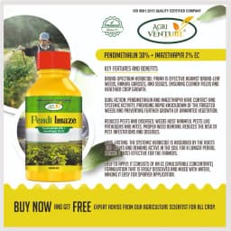 Agriventure Pendi Imaze Pendimethalin 30% + Imazethapyr 2% EC Herbicide, Effective For Extended Protection 3