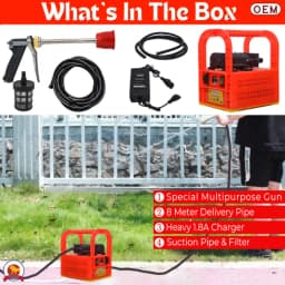 OEM Portable Double Motor Battery Sprayer 12V x 14A Battery, Special Gun & 10 Mtr Pressure Pipe, Ideal For Gardening, Pesticide Application (TP01) 6
