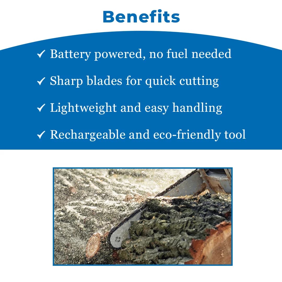 Exosoloar Battery Operated Chain Saw, Lithium-ion Battery, Used In Pruning And Trimming To Firewood Cutting - Image 4