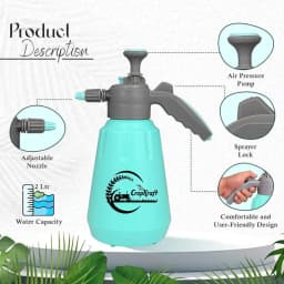 CropKraft Heavy Duty Garden Sprayer (2L Capacity), Use For Plant Irrigation, Home Cleaning, Car Washing, and Pet Bathing 3
