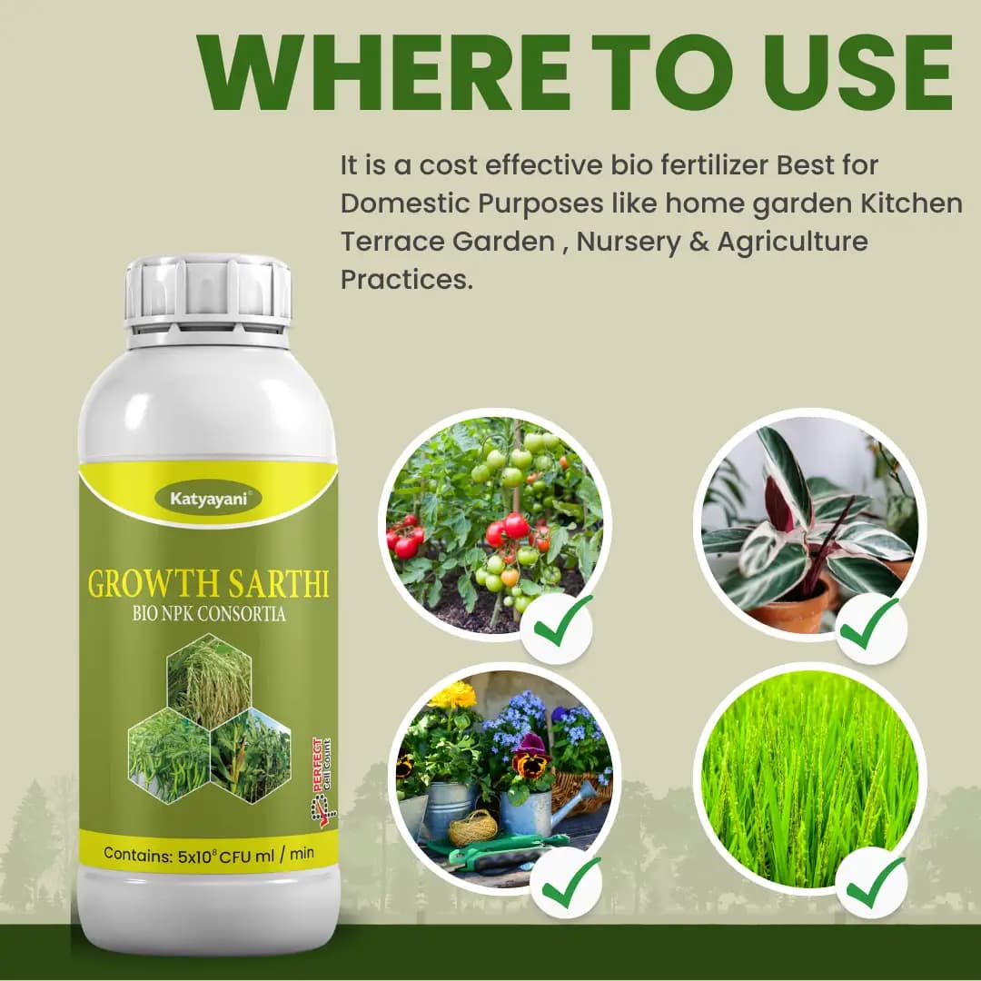 Katyayani Growth Sarthi Bio NPK Liquid Consortia Fertilizer, Premium Organic Blend For Enhanced Soil Health and Crop Yield - Image 4
