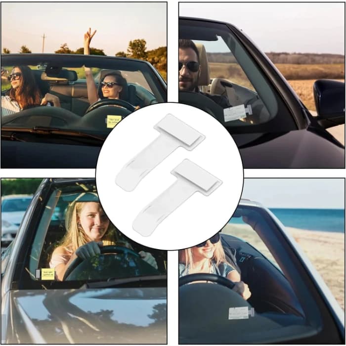 Fastag Windscreen Ticket Holder Clip For Car - Transparent (2 Pcs) - Image 2