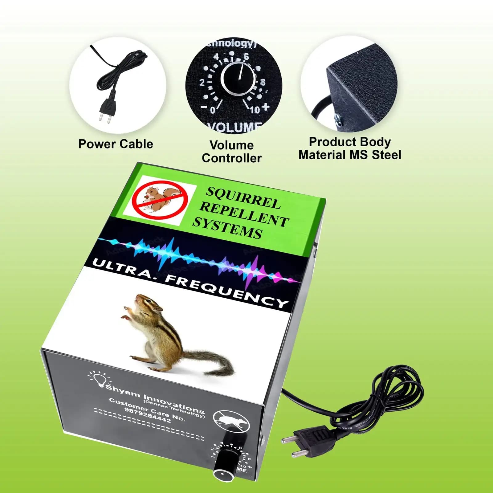 Shyam Ultrasonic Squirrel Repellent System For Home, Office, Mall, Mini Mart, And Hotel - Image 2