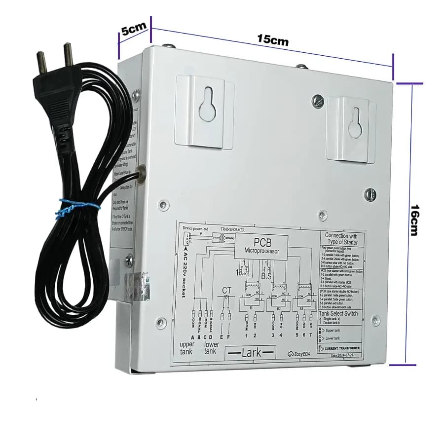 Vahra Fully Automatic Water Level Controller With 5 Carbon Sensor Kit, For All Types Of Three Phase Submersible Pumps Starters (V50R3P) - Image 2
