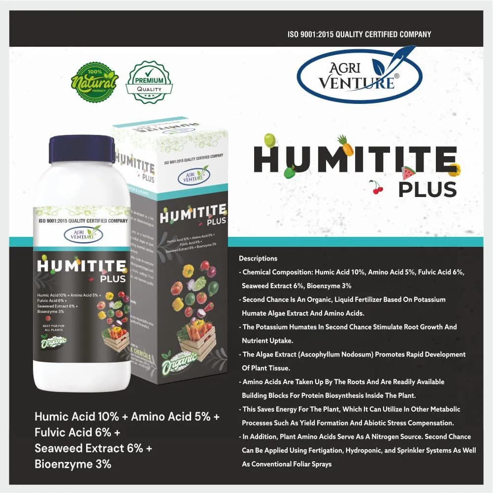 Agriventure Humitite Plus (Humic Acid 10%, Amino Acid 5%, Fulvic Acid 6%, Seaweed Extract 6%, Bioenzyme 3%) Best PGR For All Plants - Image 4