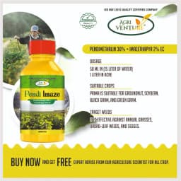 Agriventure Pendi Imaze Pendimethalin 30% + Imazethapyr 2% EC Herbicide, Effective For Extended Protection 4