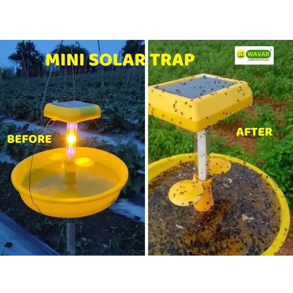 WAVAR Jadugar Mini Solar Trap, 3 Watt Solar Panel, 2000 mAh Lithium-Ion Battery, UV LED Light And Lure Handle For Crop Pest Control - Image 4