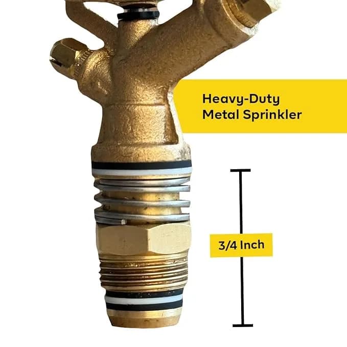 FarmEarth Brass Impact Automatic Rotating Sprinkler Head With Nozzle Heavy Duty Irrigation Sprayer Head 20mm - Image 3
