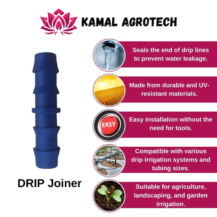 Kamal Agrotech 16mm Joiner, Drip Irrigation Accessories, Drip Fitting Leak-Proof Connector - Image 3