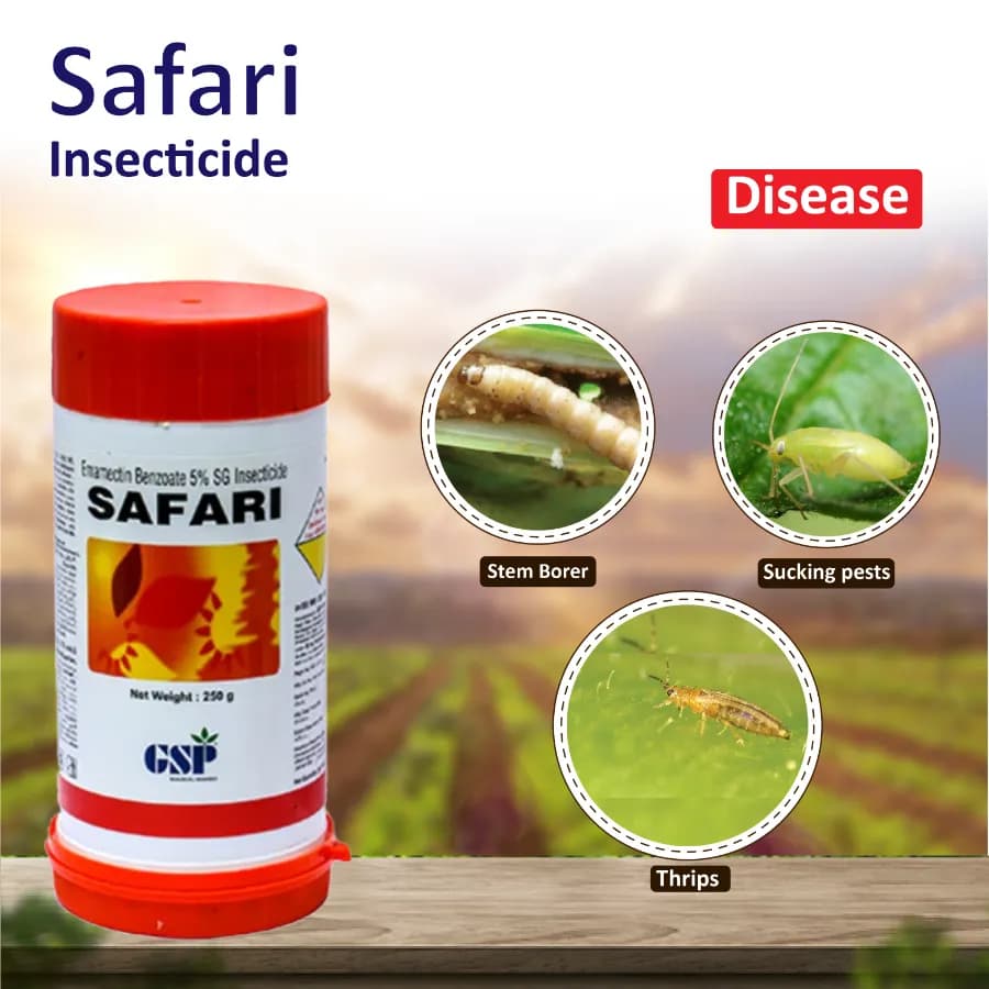 GSP Safari Emamectin Benzoate 5% SG Insecticide, Effective For Bollworm Thrips And Mites Control - Image 4