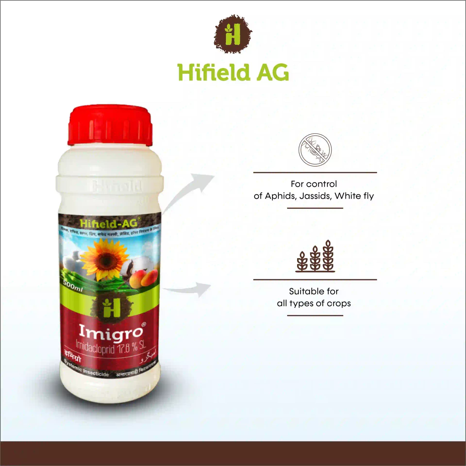 Imigro Imidaclorpid 17.8% SL Insecticides, For The Control Of Sucking Pests Like White Fly, Aphid and Jassids - Image 3