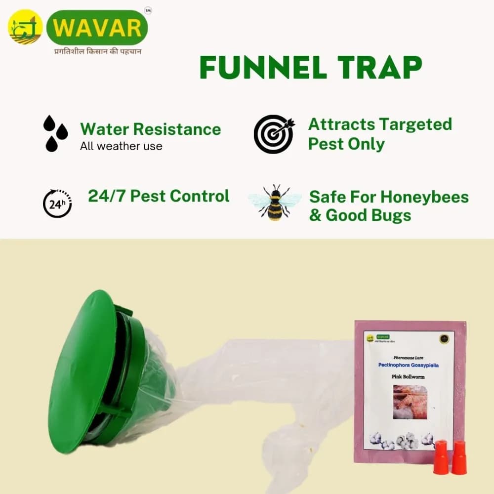 WAVAR Funnel Trap, Pectinophora Gossypiella, Effective For Pink Bollworm Pest Control In Crops - Image 2