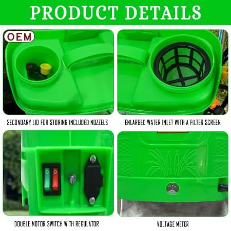 OEM Double Motor Battery Operated YUVA Series Sprayer 12V x 14A (20L Capacity), With Spray Gun & 4 Nozzles - Image 5