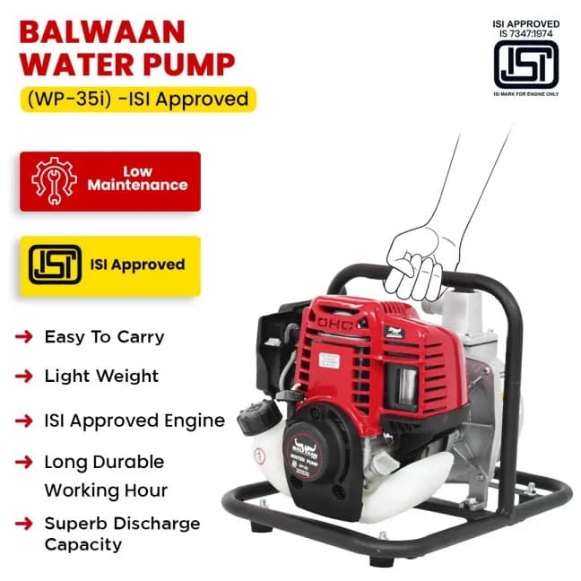 Balwaan WP-35i Water Pump - 35cc, 4 Stroke - Image 3
