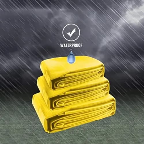 Radhe 120 GSM Heavy Duty Tarpaulin, UV Resistant Waterproof Tarpaulin, Effective For Outdoor Protection (Yellow) - Image 4