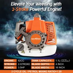 Neptune NC-62 Heavy-Duty Mini Tiller, 62CC 3HP Petrol Engine, High Carbon Blades, 16 Width, 4 Depth, Perfect for Agriculture, Farm & Garden Work 3