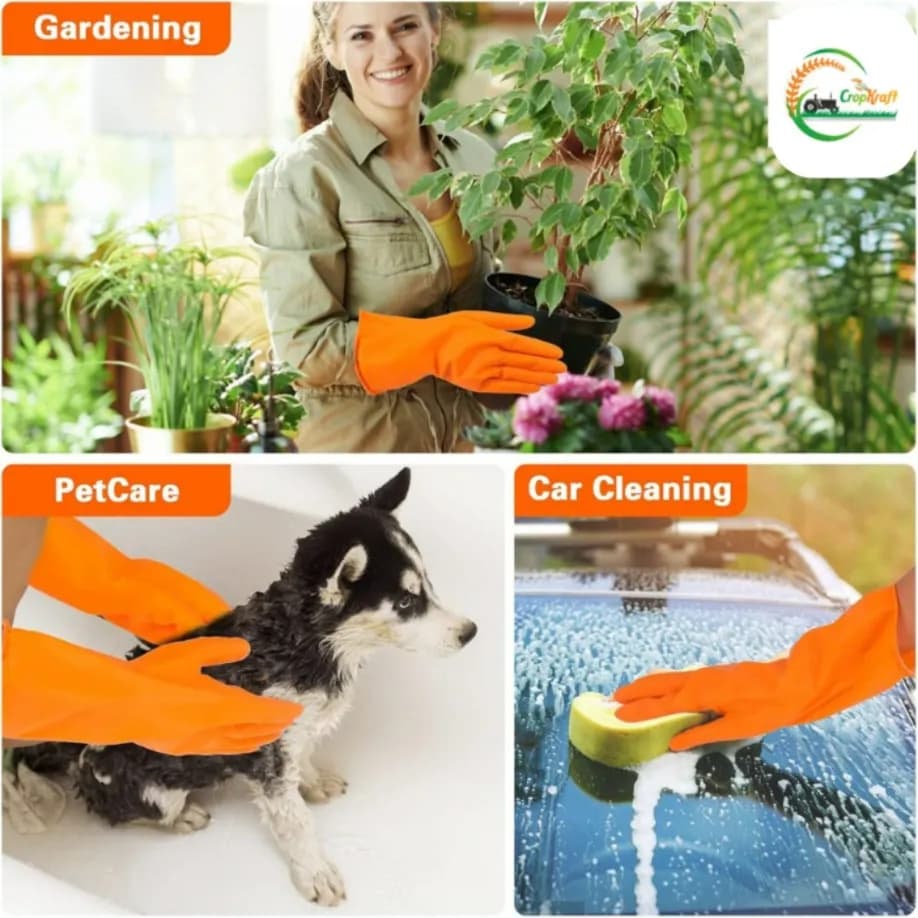 CropKraft Rubber Gloves, Ideal For Cleaning, Dishwashing, Gardening, And Household Tasks - Image 5