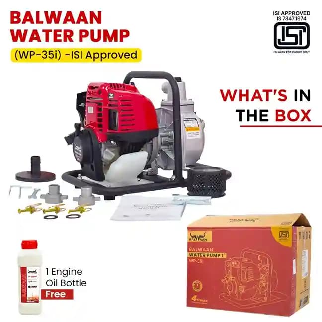 Balwaan WP-35i Water Pump, 4 Stroke 35cc ISI Engine Water Pump , Long Durable Working Hour - Image 4