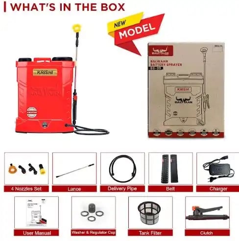 Balwaan BS-20 Single Motor Battery Sprayer - 12 Volt X 8 Amp, 20 Litre Capacity