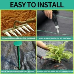 Singhal 90 GSM Garden Weed Control Barrier Sheet Mat, Landscape Fabric, Heavy Duty Weed Block Gardening Mat For Gardens (Black) 2