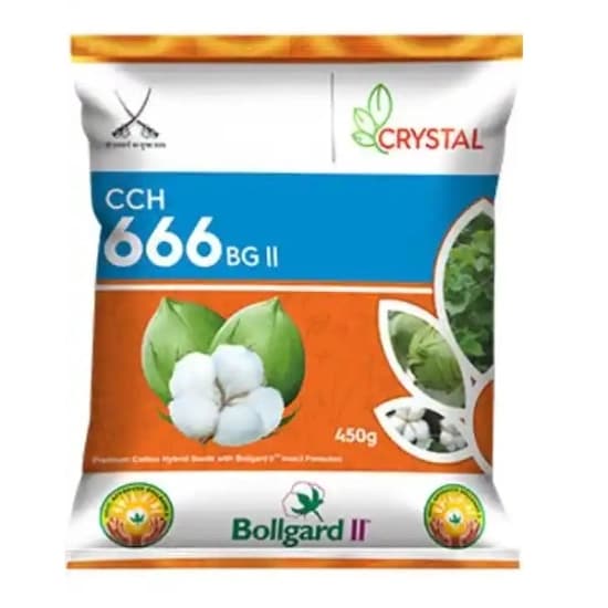 Crystal Crop CCH 666 Cotton Seeds - Kapas Ke Beej, Big Bolls And High Yield (475 Gm) - Image 1