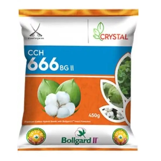 Crystal Crop CCH 666 Cotton Seeds - Kapas Ke Beej, Big Bolls And High Yield (475 Gm)